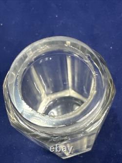 Sterling Silver & 16mm Amethyst Dresser Glass Jars Antique