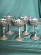 Sterling Silver 5 Overlay On Glass Compotes Vintage Hand Chased Foliate Design