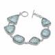 Sterling Silver 7 Ancient Roman Glass Toggle Bracelet