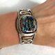 Sterling Silver 925 Artisan Carol Silrum Dichroic Glass Cuff Bracelet Sz 6.5