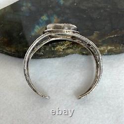 Sterling Silver 925 Artisan Carol Silrum Dichroic Glass Cuff Bracelet Sz 6.5