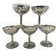 Sterling Silver 925 Filagree Leaf Overlay Wine Glasses Set Of 5 Withglass Inserts