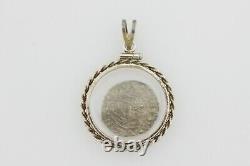 Sterling Silver 925 Glass Encased Worn 1568 KB Patrona Hungarian Coin Pendant