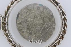 Sterling Silver 925 Glass Encased Worn 1568 KB Patrona Hungarian Coin Pendant