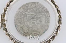 Sterling Silver 925 Glass Encased Worn 1568 KB Patrona Hungarian Coin Pendant