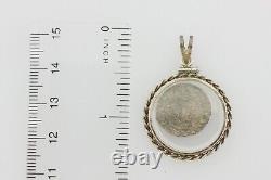 Sterling Silver 925 Glass Encased Worn 1568 KB Patrona Hungarian Coin Pendant