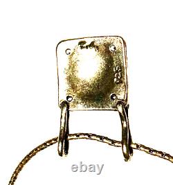 Sterling Silver 925 Green Art Glass Necklace? 16.5 Southwest / Mexican Style