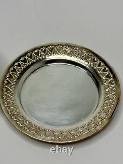 Sterling Silver 925 Honey Jar w Lid Glass Base Art Nouveau