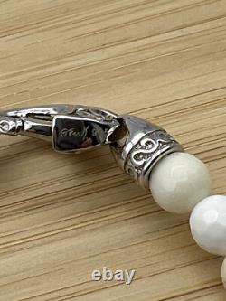 Sterling Silver 925 MURANO MILLEFIORI Glass Beads Bracelet Signed Alan K 7.5 Inc