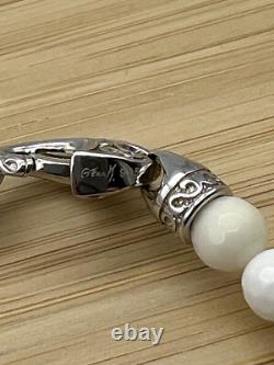 Sterling Silver 925 MURANO MILLEFIORI Glass Beads Bracelet Signed Alan K 7.5 Inc