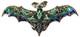 Sterling Silver 925 Marcasite Stained Glass Plique A Jour Flying Bat Pin Brooch