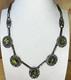 Sterling Silver 925 Mexico Oval Multicolor Glass Cabochon Bar Link Necklace