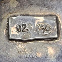 Sterling Silver 925 Modernist Signed YP Roman Glass Multi Stone Brooch Pendant