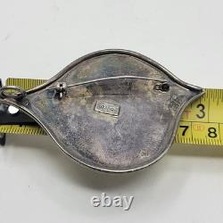 Sterling Silver 925 Modernist Signed YP Roman Glass Multi Stone Brooch Pendant