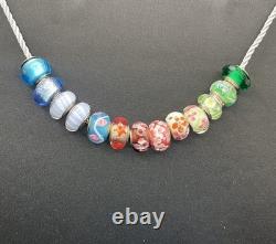 Sterling Silver 925 Murano Glass Charm Lot 13 Pandora ALE Love Links Italy Beads