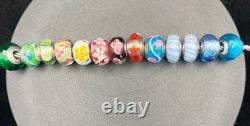 Sterling Silver 925 Murano Glass Charm Lot 13 Pandora ALE Love Links Italy Beads