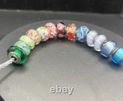 Sterling Silver 925 Murano Glass Charm Lot 13 Pandora ALE Love Links Italy Beads