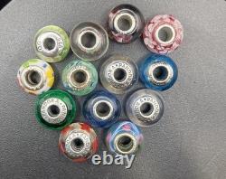 Sterling Silver 925 Murano Glass Charm Lot 13 Pandora ALE Love Links Italy Beads