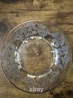 Sterling Silver (. 925) Overlay Etched glass pitcher and plates