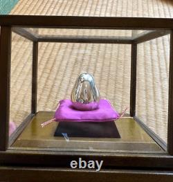 Sterling Silver 970 Japanese Lucky Charm Daruma Dharma Doll Figurine Glass Case