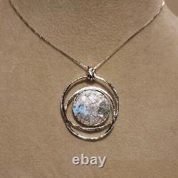 Sterling Silver ANCIENT ROMAN GLASS CIRCLES 18 Necklace, With AUTHENTICITY CERT