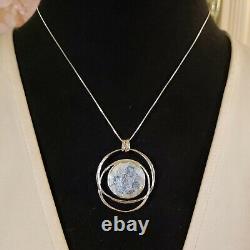 Sterling Silver ANCIENT ROMAN GLASS CIRCLES 18 Necklace, With AUTHENTICITY CERT