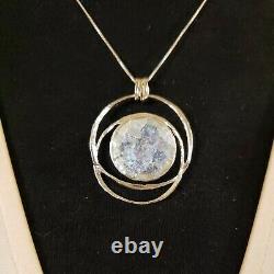Sterling Silver ANCIENT ROMAN GLASS CIRCLES 18 Necklace, With AUTHENTICITY CERT