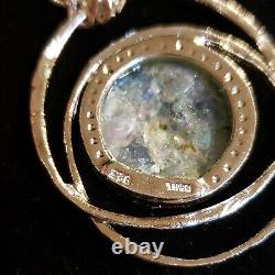 Sterling Silver ANCIENT ROMAN GLASS CIRCLES 18 Necklace, With AUTHENTICITY CERT