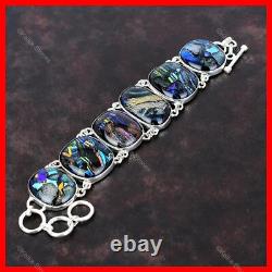 Sterling Silver American Dichroic Glass Gemstone Chain Daughter Bracelet Jewelry
