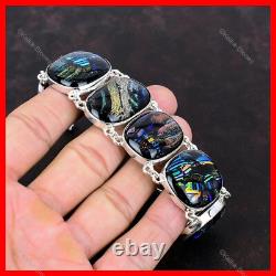 Sterling Silver American Dichroic Glass Gemstone Chain Daughter Bracelet Jewelry
