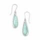 Sterling Silver Ancient Roman Glass Pear Drop Earrings