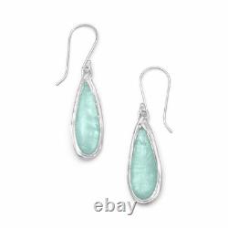 Sterling Silver Ancient Roman Glass Pear Drop Earrings