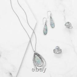 Sterling Silver Ancient Roman Glass Pear Drop Earrings
