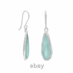 Sterling Silver Ancient Roman Glass Pear Drop Earrings