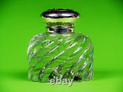 Sterling Silver And Cut-Glass Inkwell. Attributed To Baccarat From Franc. 6.25 LB