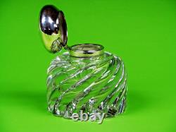 Sterling Silver And Cut-Glass Inkwell. Attributed To Baccarat From Franc. 6.25 LB