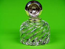 Sterling Silver And Cut-Glass Inkwell. Attributed To Baccarat From Franc. 6.25 LB