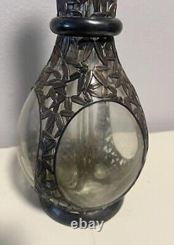 Sterling Silver And Glass Four Point Pour Decanter
