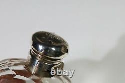 Sterling Silver And Glass Pocket Size Hip Flask 1897 Aa