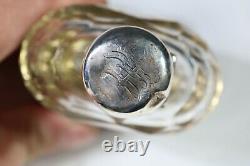 Sterling Silver And Glass Pocket Size Hip Flask 1897 Aa