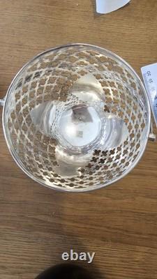 Sterling Silver Antique Bon-Bon Dish 1899 & perfect condition Cobalt Glass Liner