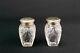 Sterling Silver Antique Salt & Pepper Shakers Cut Glass Dated 1923