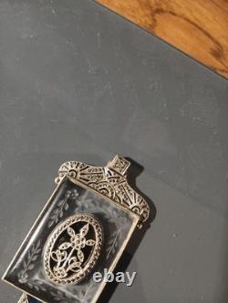 Sterling Silver Art Deco Marcasite And Glass Pendant