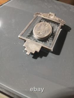 Sterling Silver Art Deco Marcasite And Glass Pendant