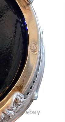 Sterling Silver Basket with Blue Glass Liner by Watson Co USA early 1900