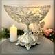 Sterling Silver Ben Yehuda Hazorfim Base Footed Compote Centerpiece Glass Bowl