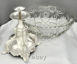 Sterling Silver Ben Yehuda Hazorfim Base Footed Compote Centerpiece Glass Bowl