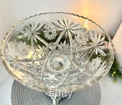 Sterling Silver Ben Yehuda Hazorfim Base Footed Compote Centerpiece Glass Bowl