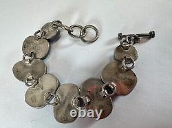 Sterling Silver Bracelet Dichoric Glass Purple Sparkle 57 gram 950 Silver LZ