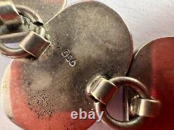 Sterling Silver Bracelet Dichoric Glass Purple Sparkle 57 gram 950 Silver LZ